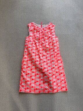 Crewcuts Bright Coral & White Heart Shift Dress🌿